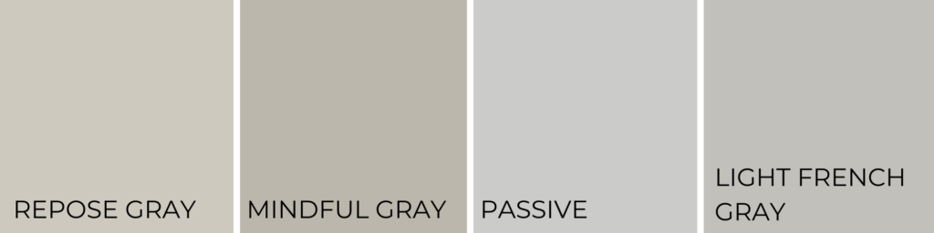Colors that look good with sherwin Williams repose gray