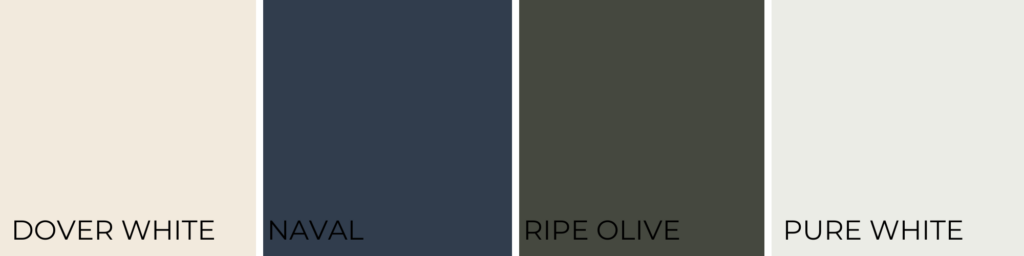 Coordinating colors for Dover white