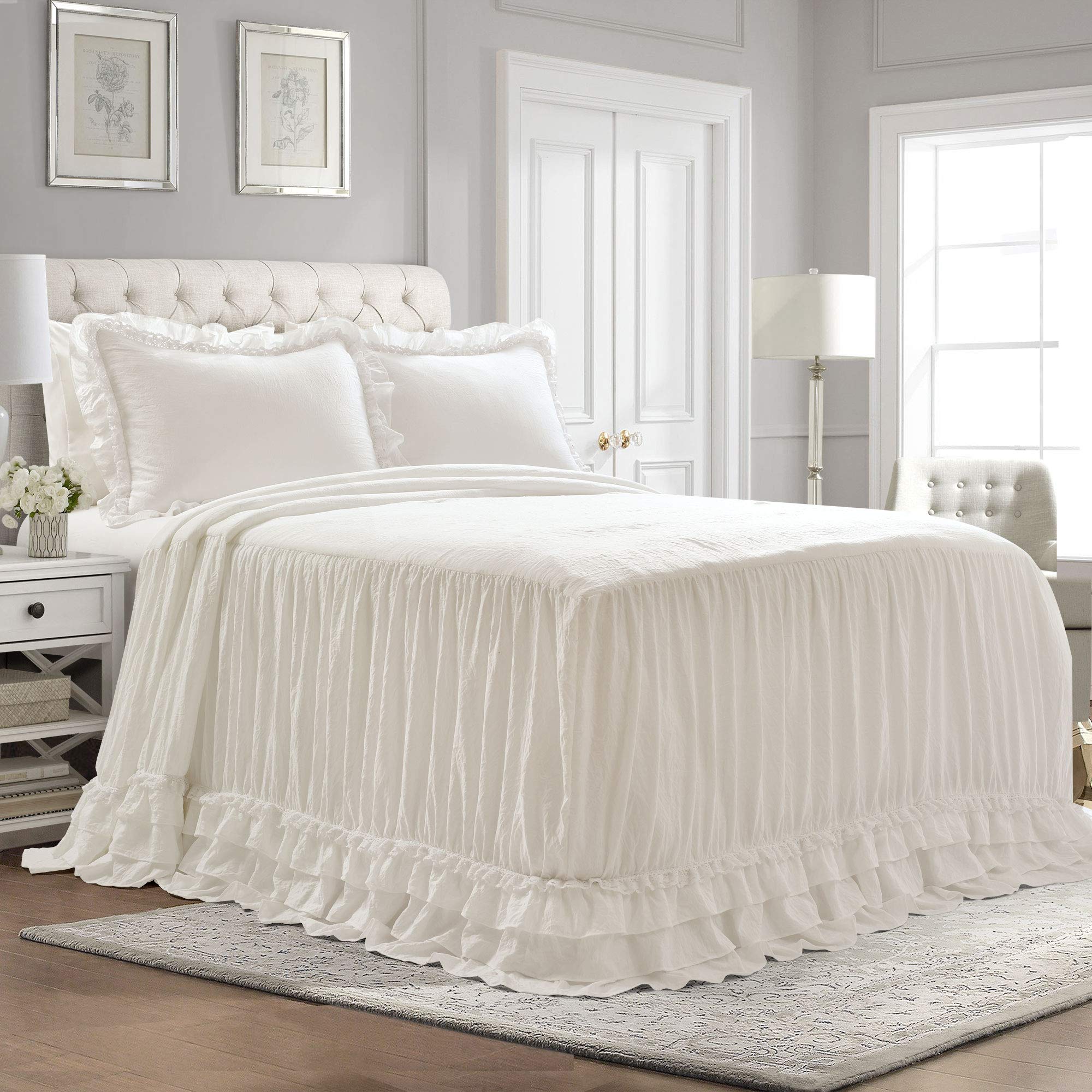 Lush Decor Ella Vintage Chic Ruffle Lace Bedspread