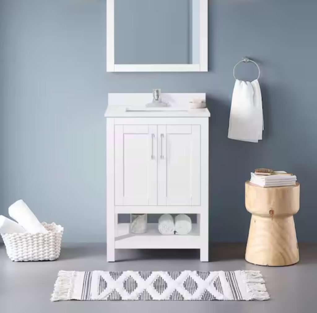 Single sink bath vanity for small bathroom