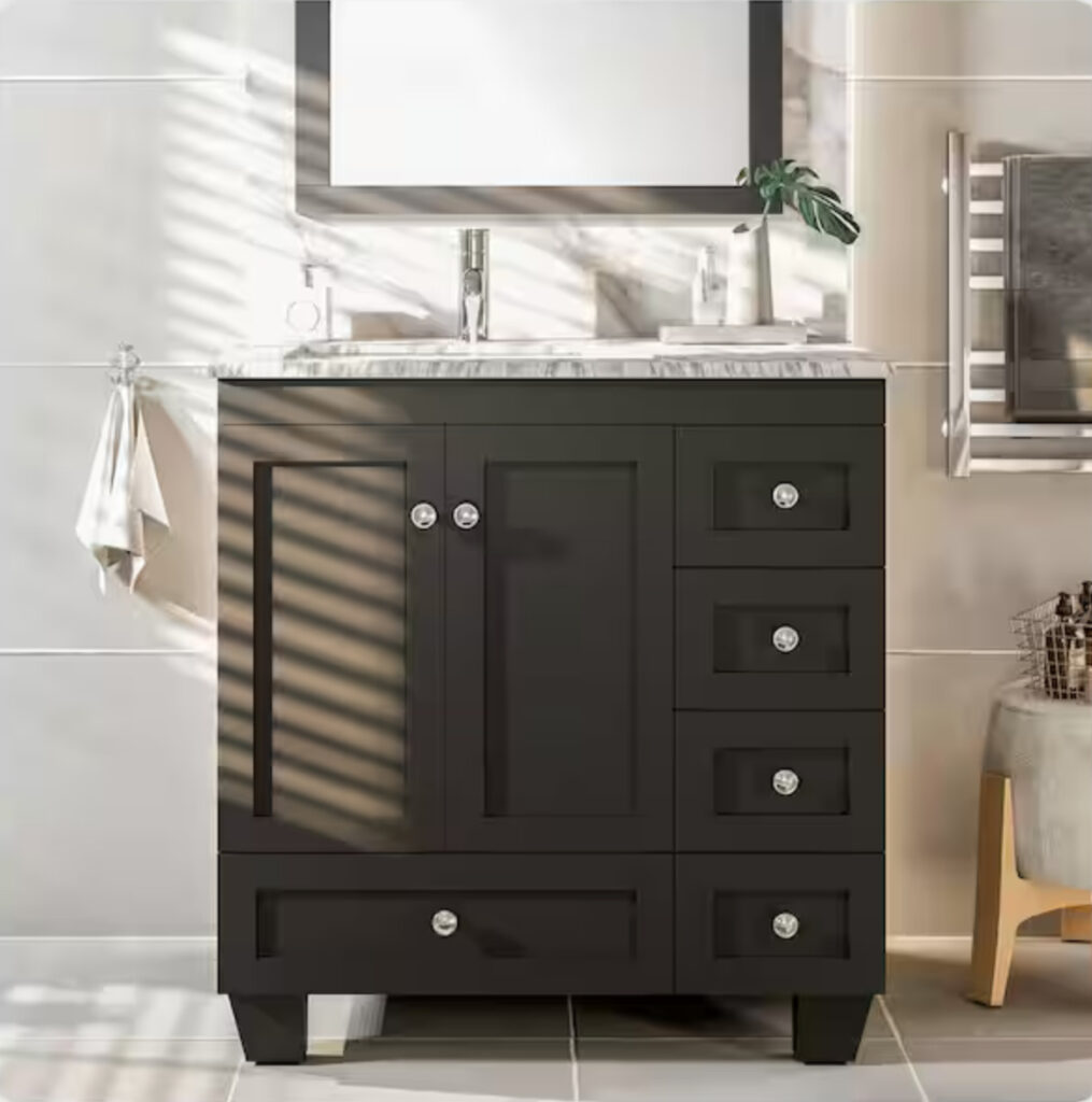 Espresso bathroom vanity