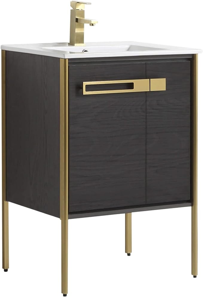 Brass hardware vanity
