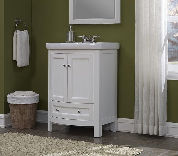 White bathroom vanity