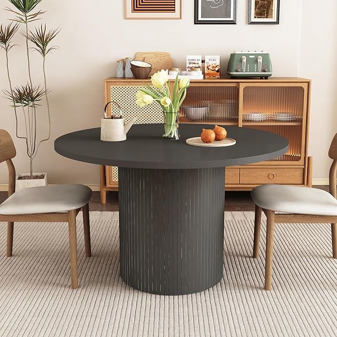 Modern industrial round dining table
