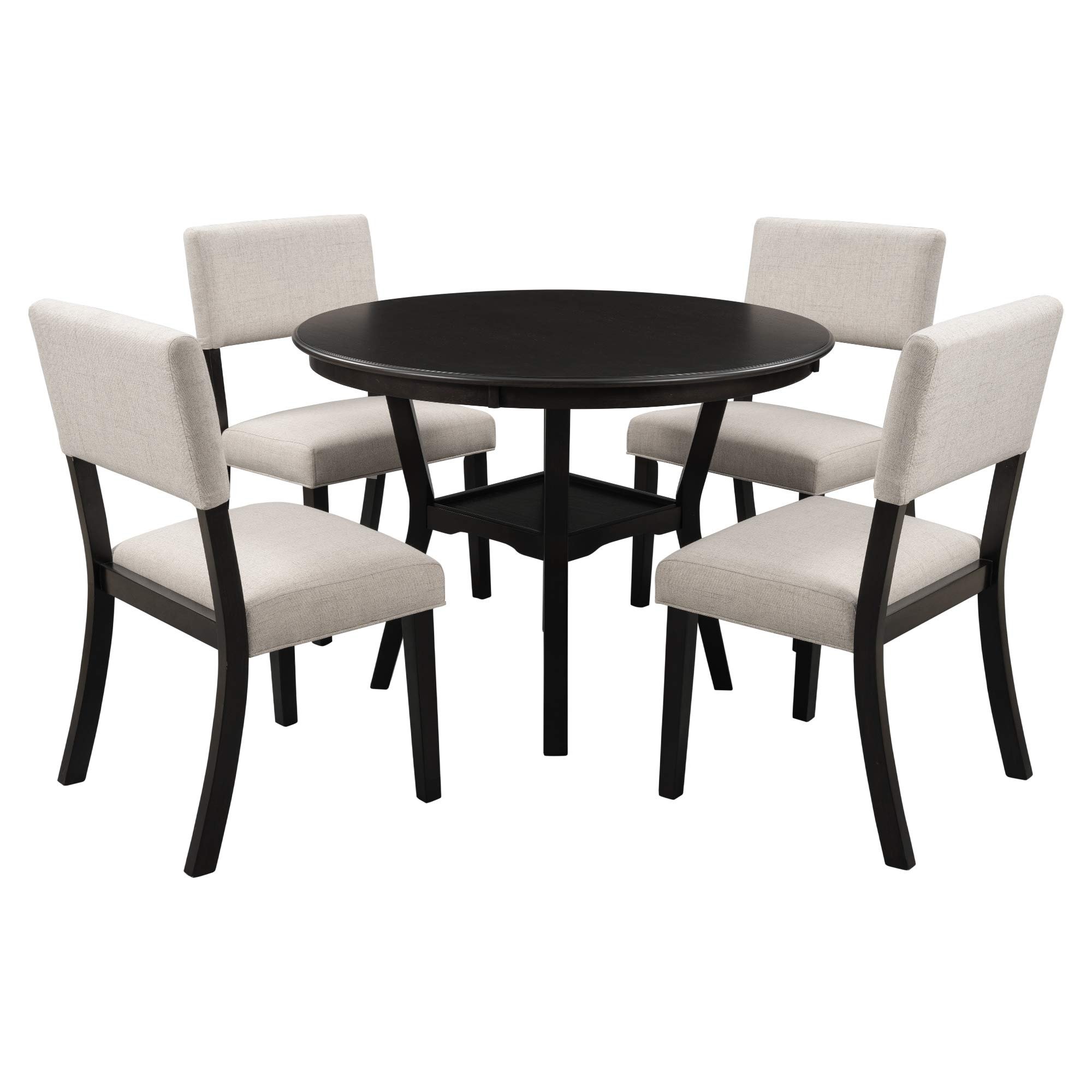 Black contemporary round dining table