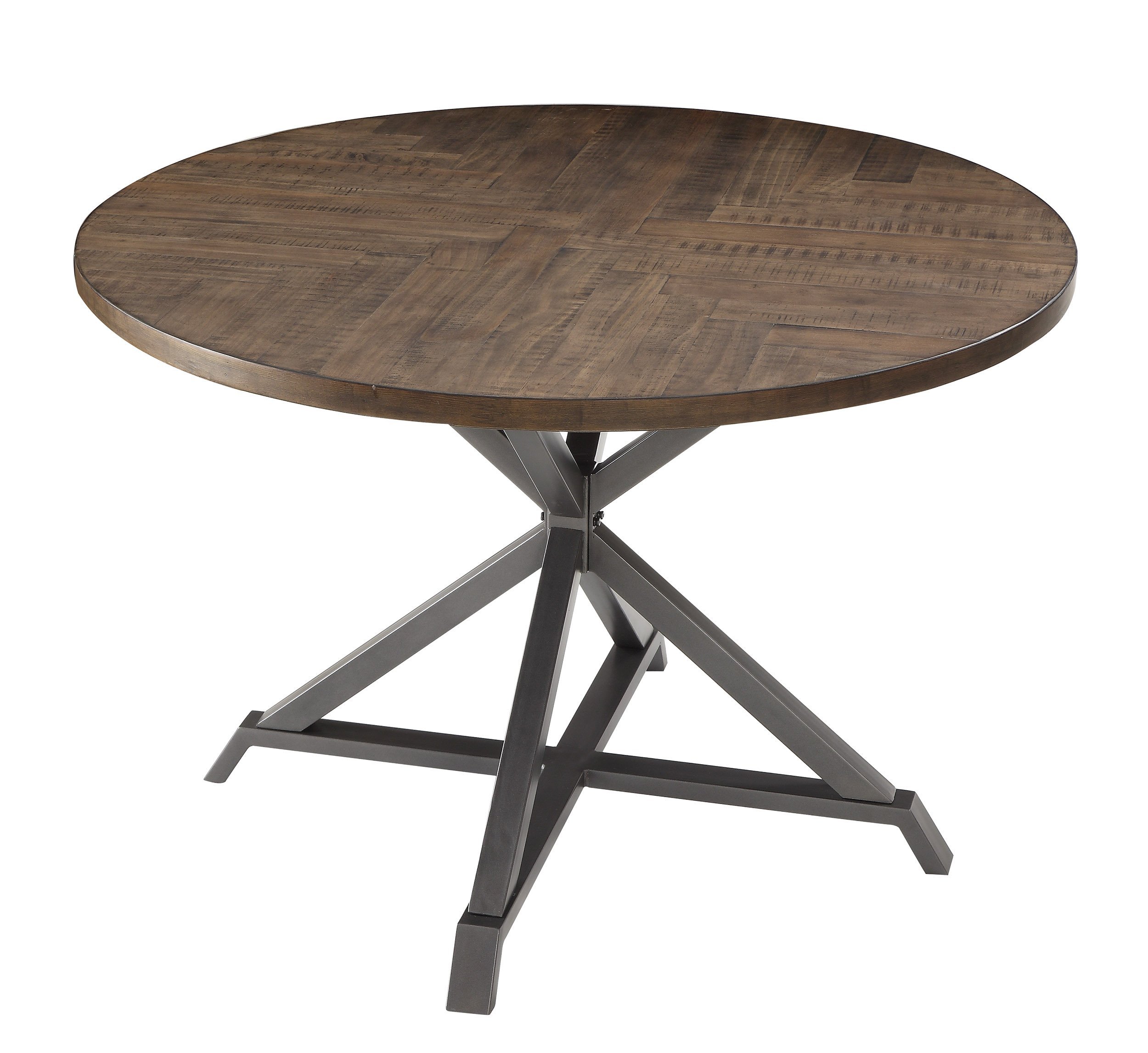 Round industrial dining table