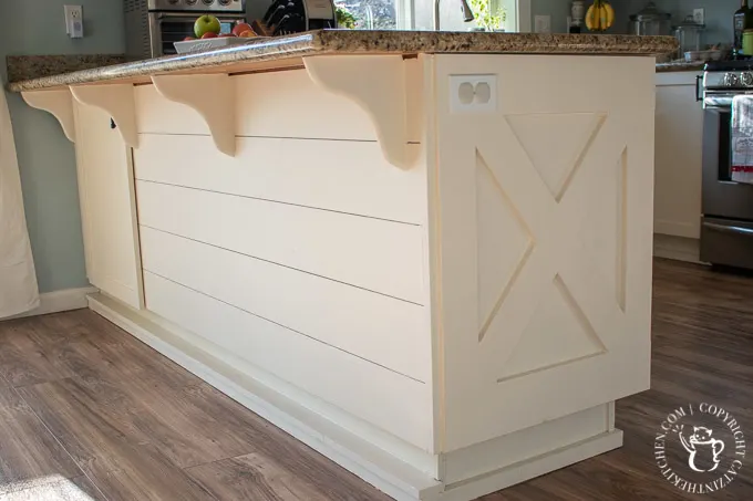 DIY Shiplap kitchen counter bar