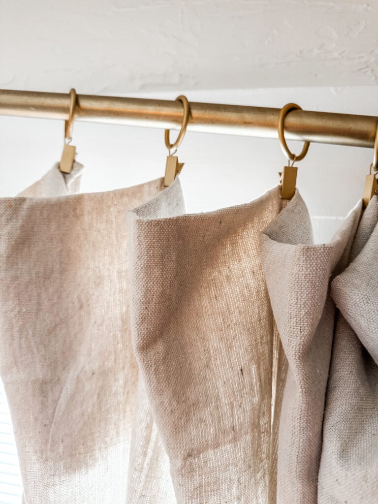 Attaching no sew curtains to curtain rod