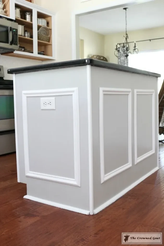 DIY kitchen island with trim