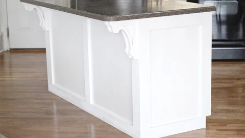 Kitchen island trim with corbels