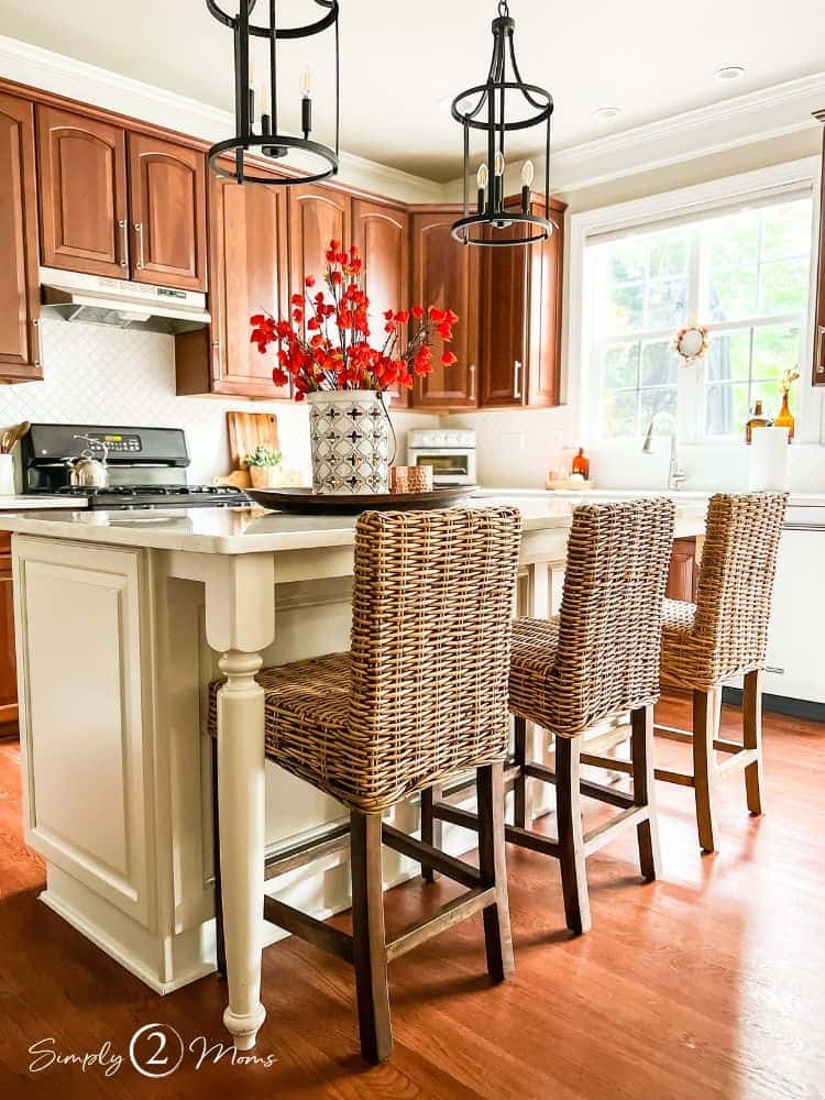 Upgrade kitchen island with trim and legs