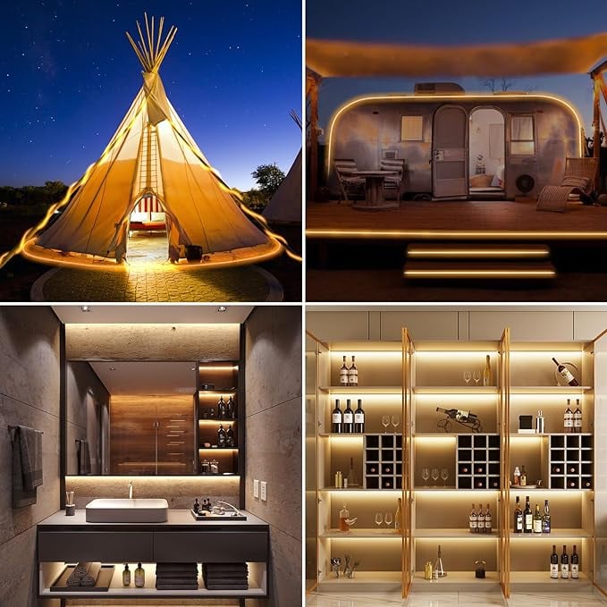 Battery powered LED strip light