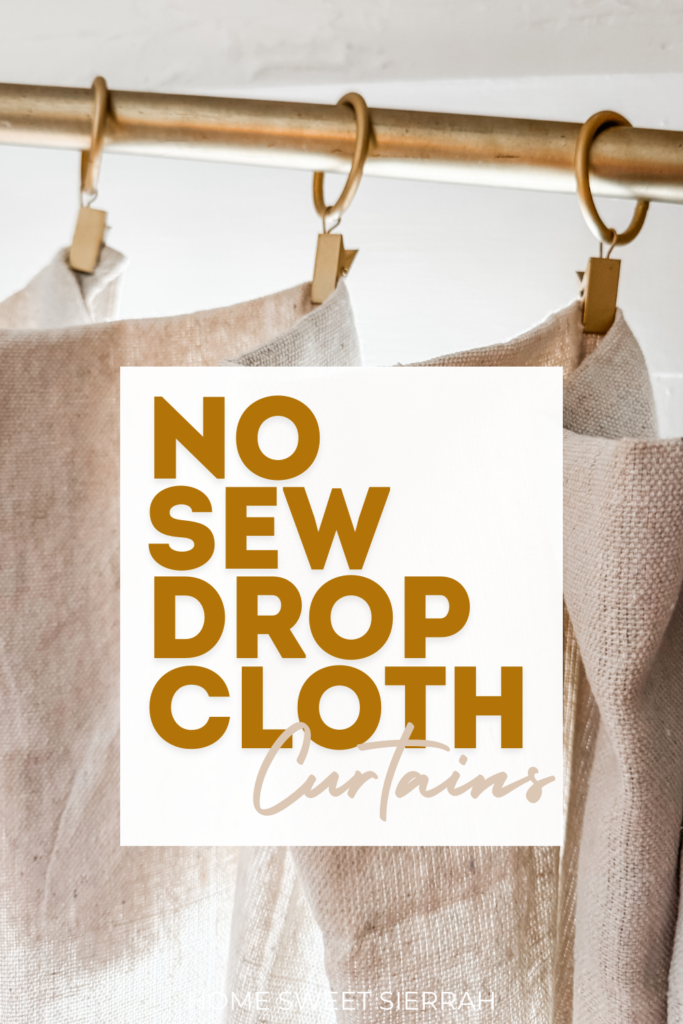 Learn how to make these no sew drop cloth curtains to get that boho chic look for cheap.