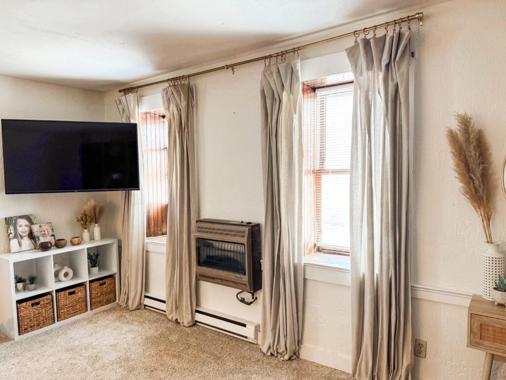 No sew boho drop cloth curtains