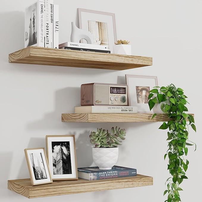 Floating wall shelves for office