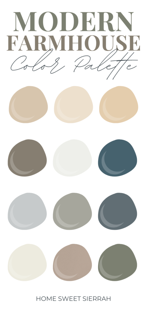 Discover a modern Sherwin Williams farmhouse color palette. Choose from these rustic farmhouse interior paint colors for your home color scheme.