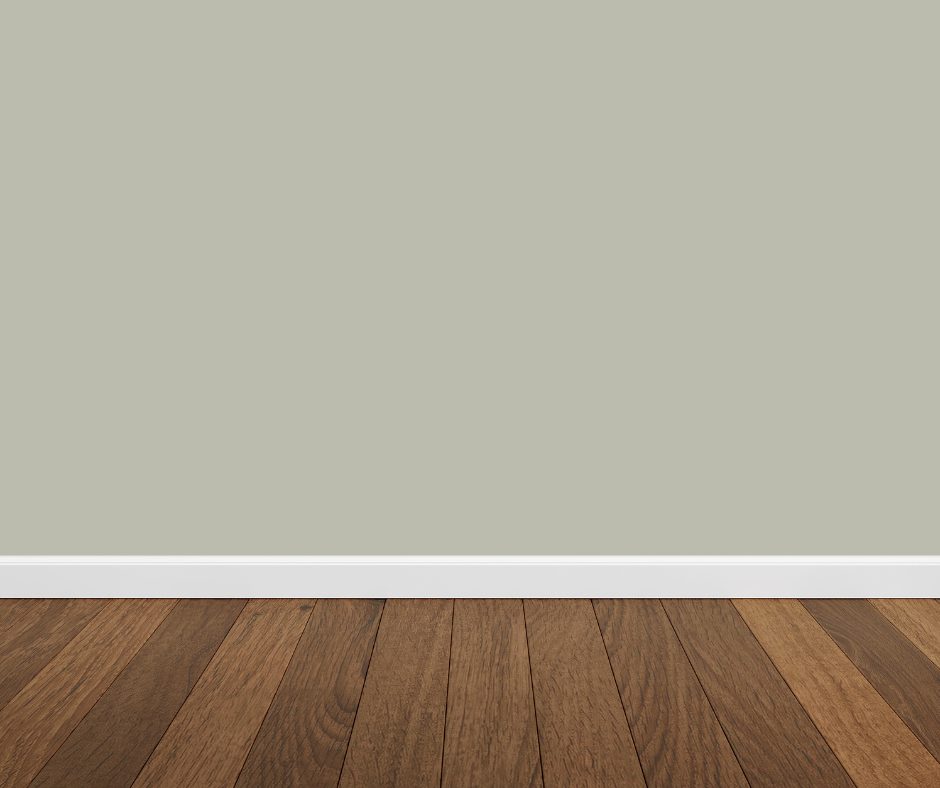 Soft Sage walls with dark wood floors