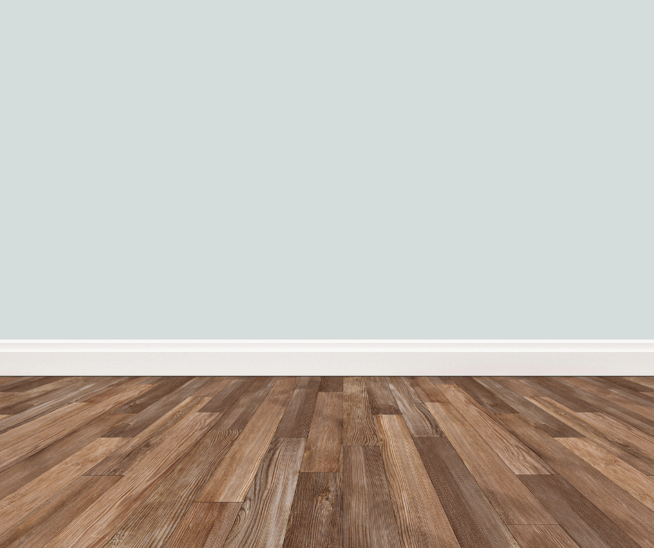 Dew drop walls with dark wood floors