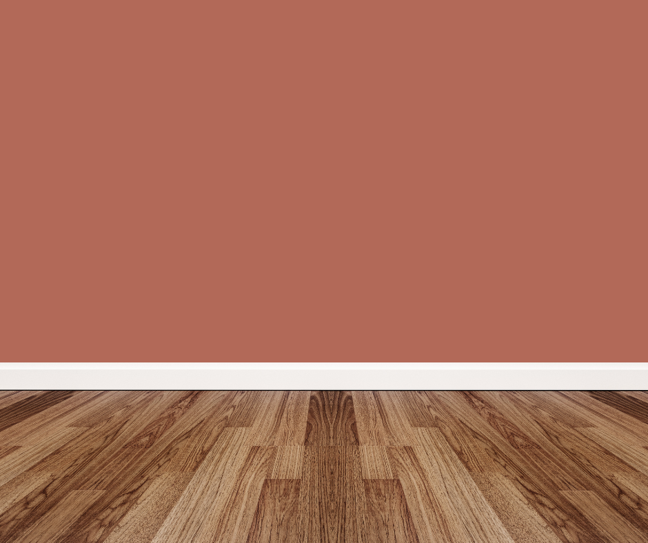 Baked terra cotta walls with dark hard wood floors