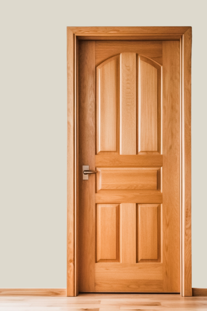 Pale oak walls with honey oat trim and door