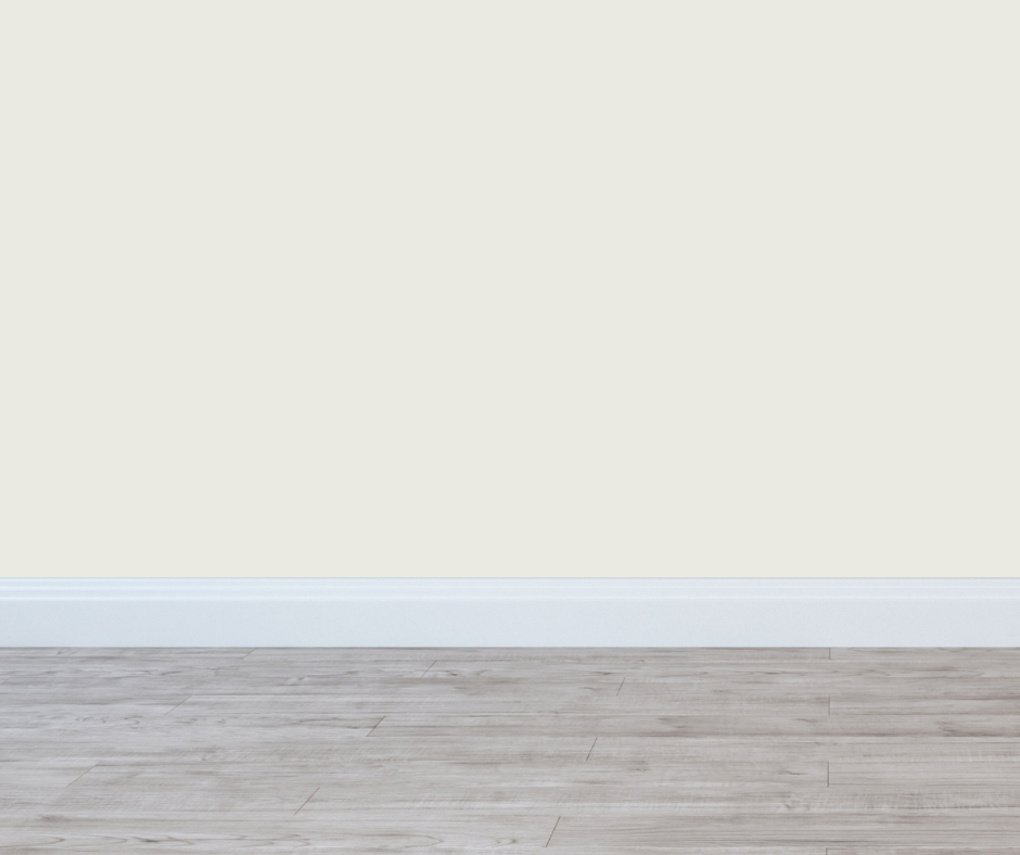 White moderne walls with gray wood floors