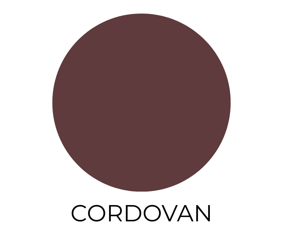 Sherwin-Williams Cordovan SW 6027 paint color swatch shown as a deep warm brown red