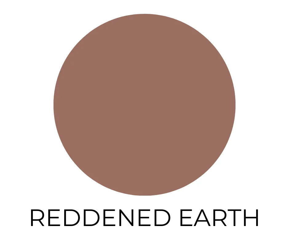 Sherwin-Williams Reddened Earth SW 6053 paint color swatch shown as a warm earthy terracotta
