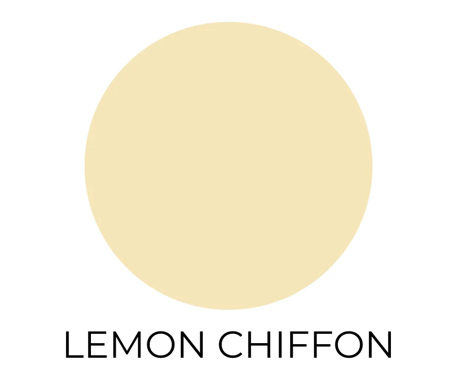 Sherwin-Williams Lemon Chiffon SW 6686 paint color swatch shown as a soft buttery yellow