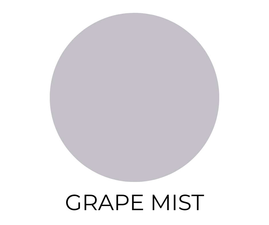 Sherwin-Williams Grape Mist SW 6548 paint color swatch shown as a soft muted lavender