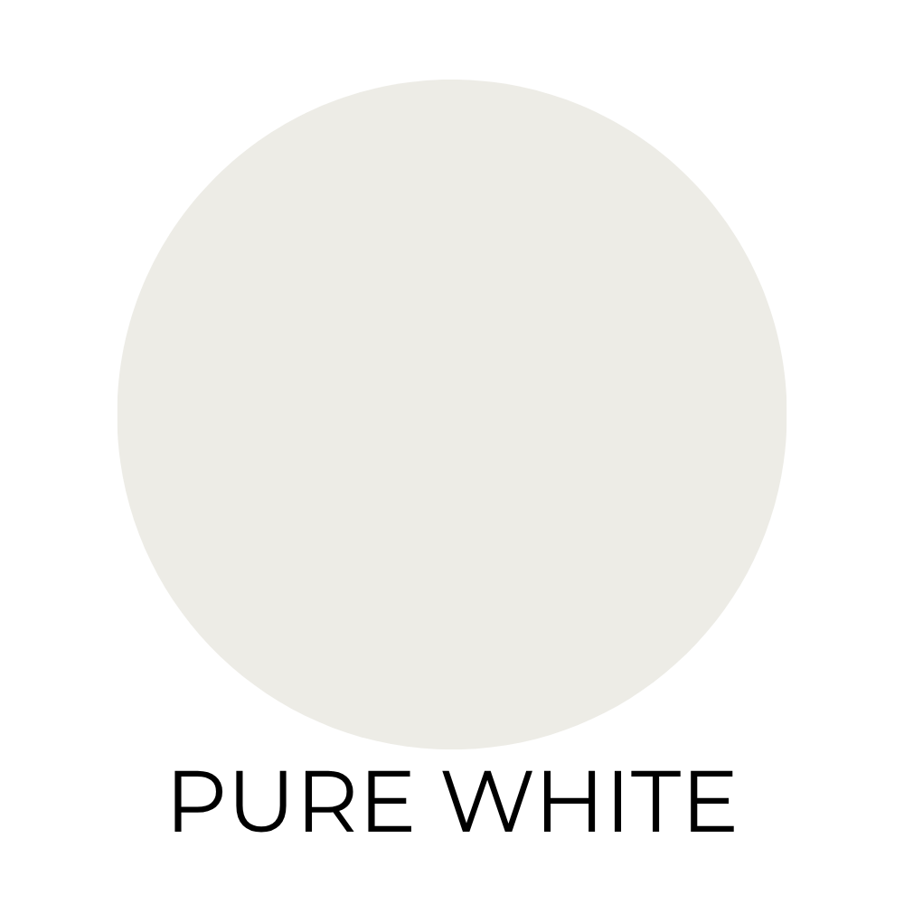 Paint swatch labeled pure white