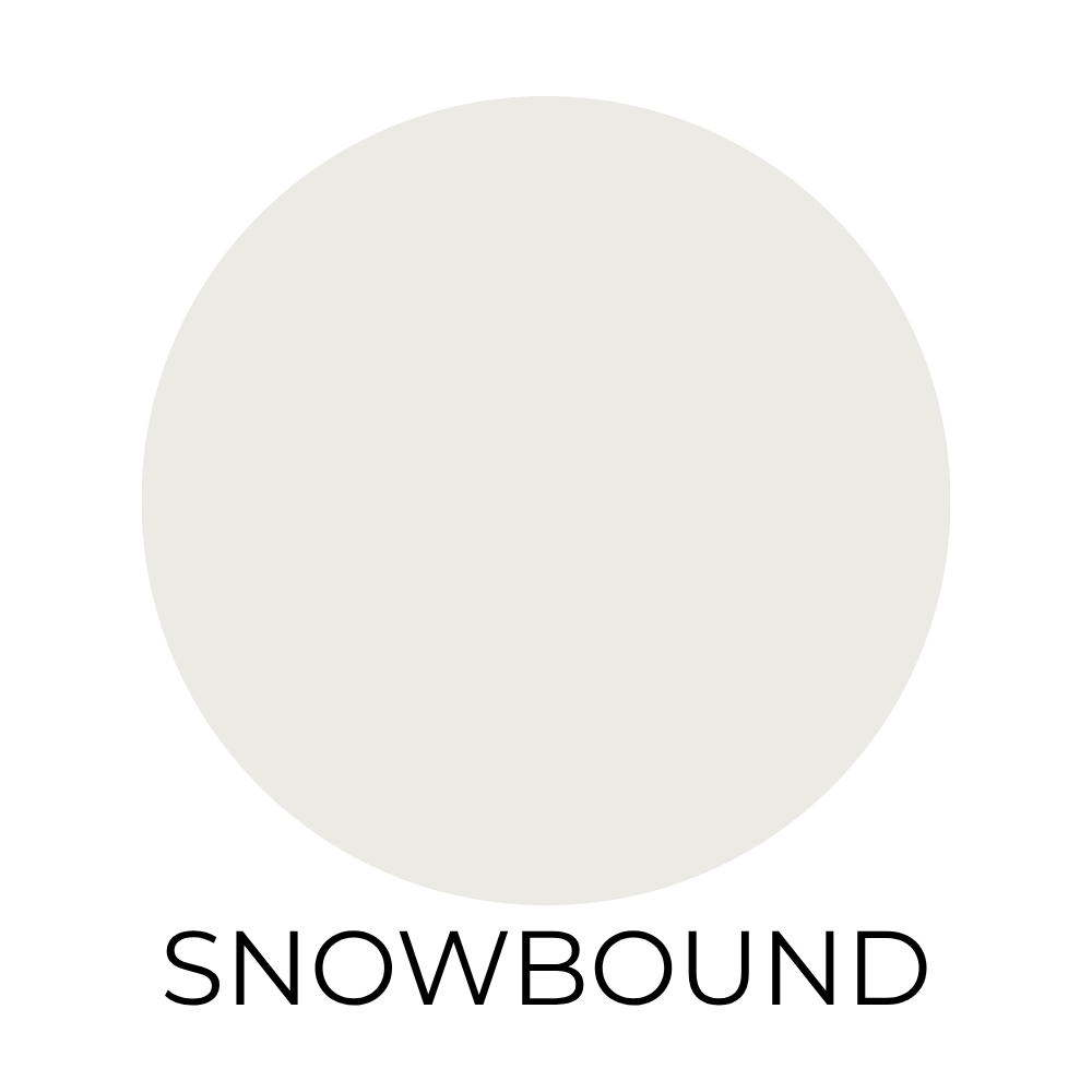 Paint swatch labeled snowbound