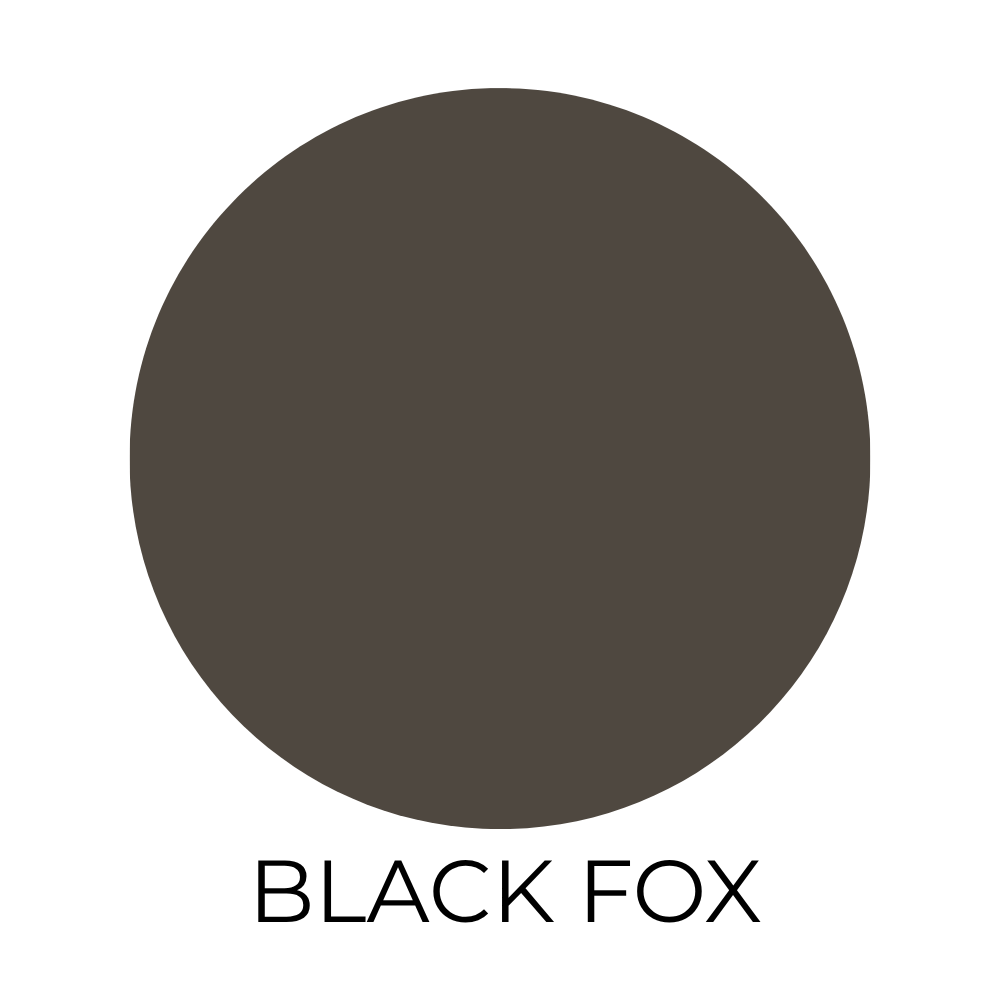 Paint color swatch labeled black fox.