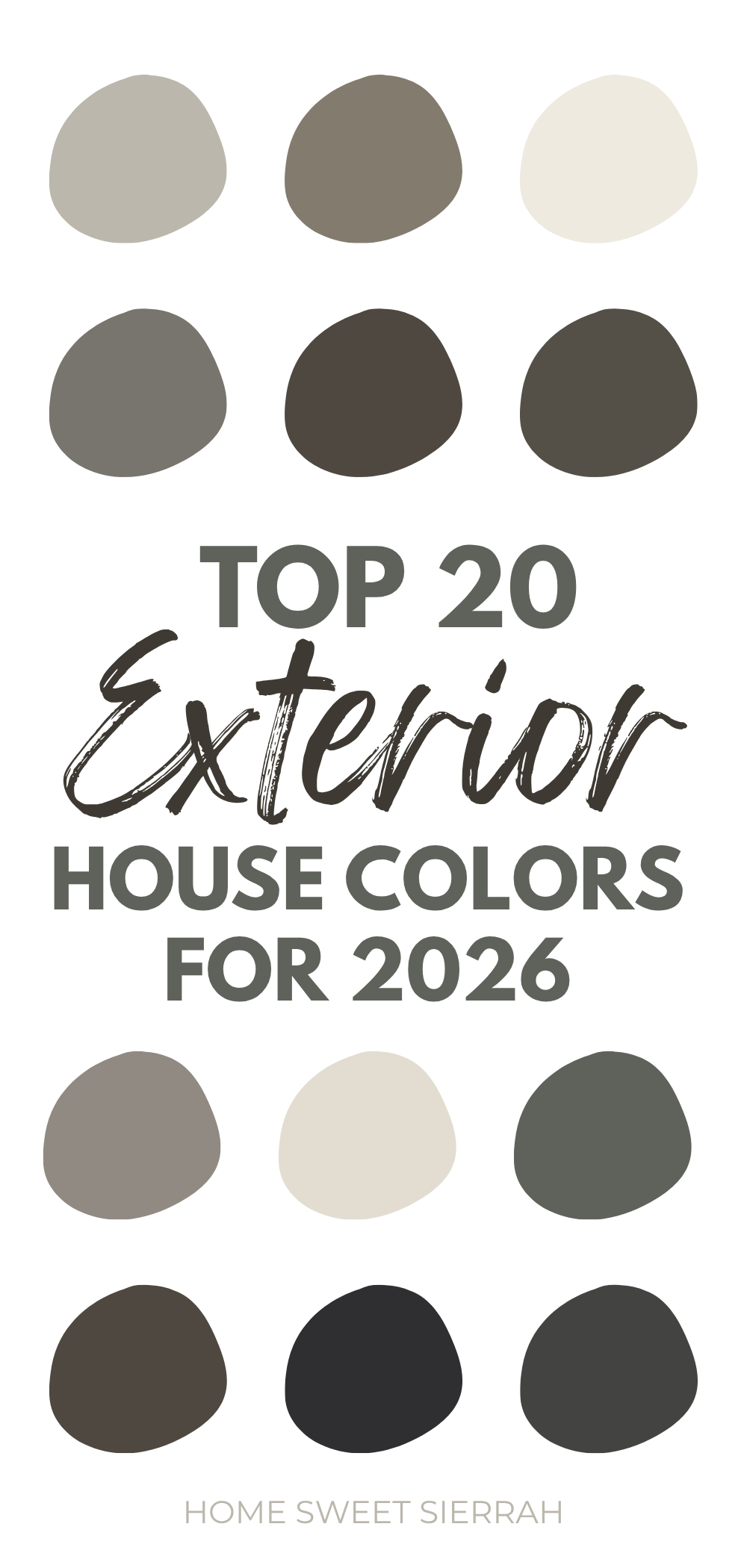 Looking for the best exterior house colors for 2026? These trending exterior paint colors include warm whites, greige, sage green, charcoal, soft black, navy blue, and timeless neutral paint colors that instantly boost curb appeal. Perfect for modern homes, farmhouses, cottages, and new builds.