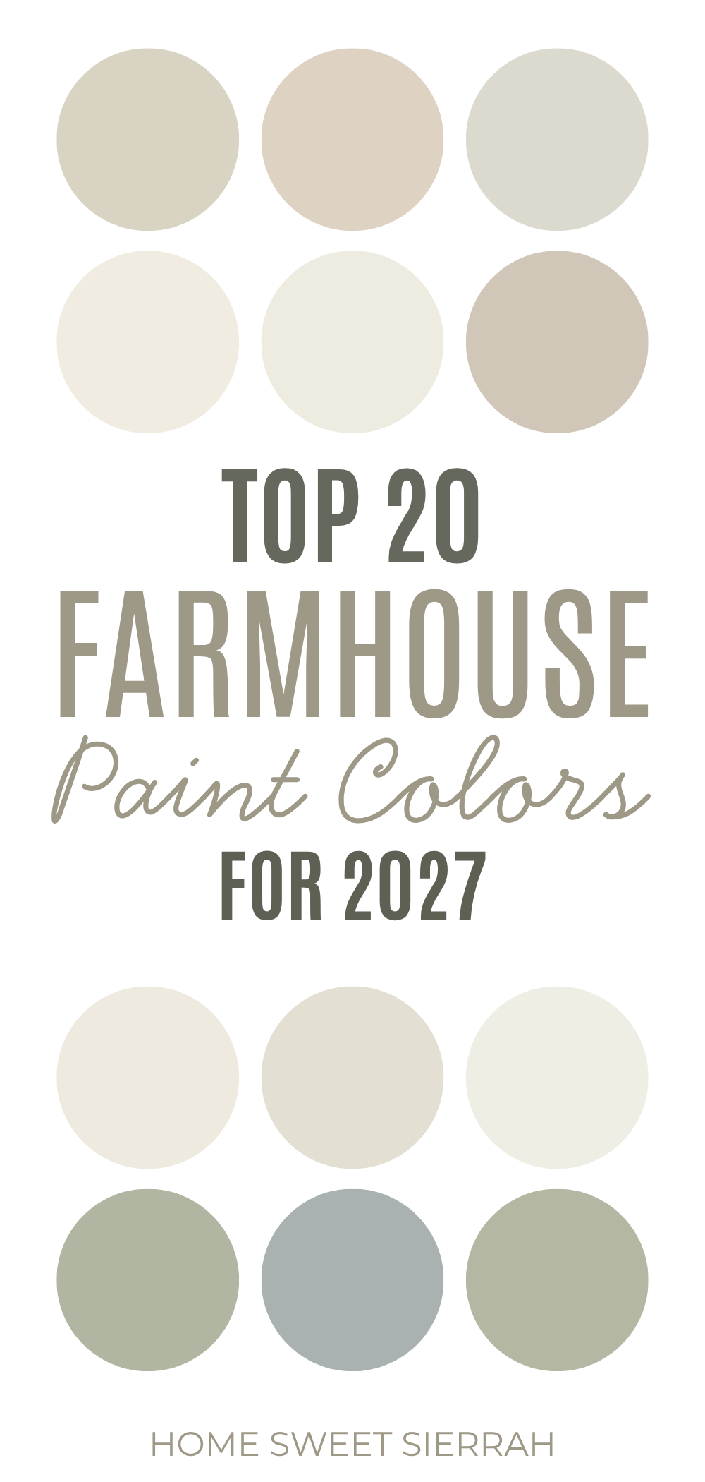 Looking for trending farmhouse paint colors for 2027. These are the top designer color choices for farmhouse paint colors for walls, kitchens, bathrooms and more.