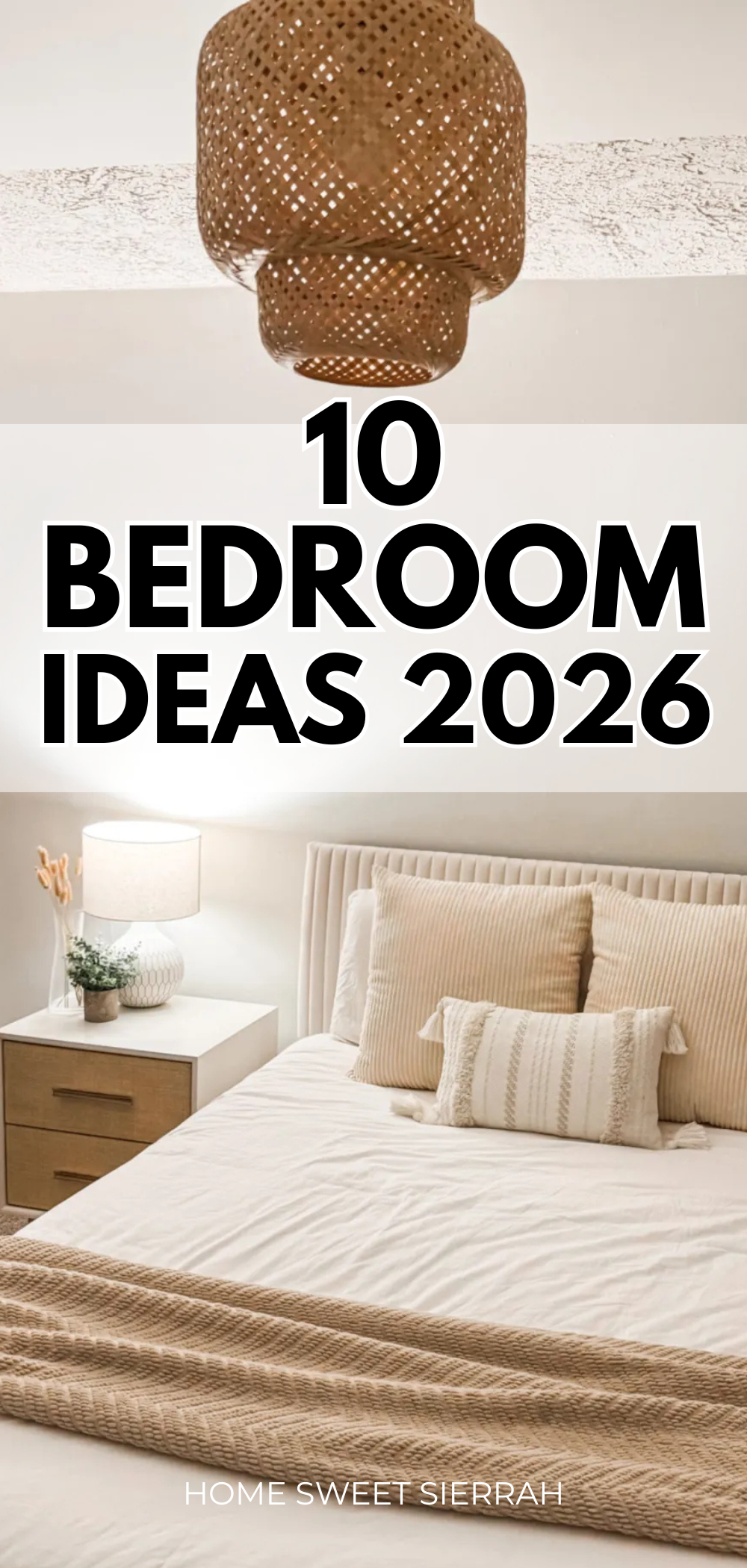 Get inspired with cozy bedroom ideas for 2026, including warm neutrals, layered bedding, statement lighting, natural textures, and timeless bedroom decor.