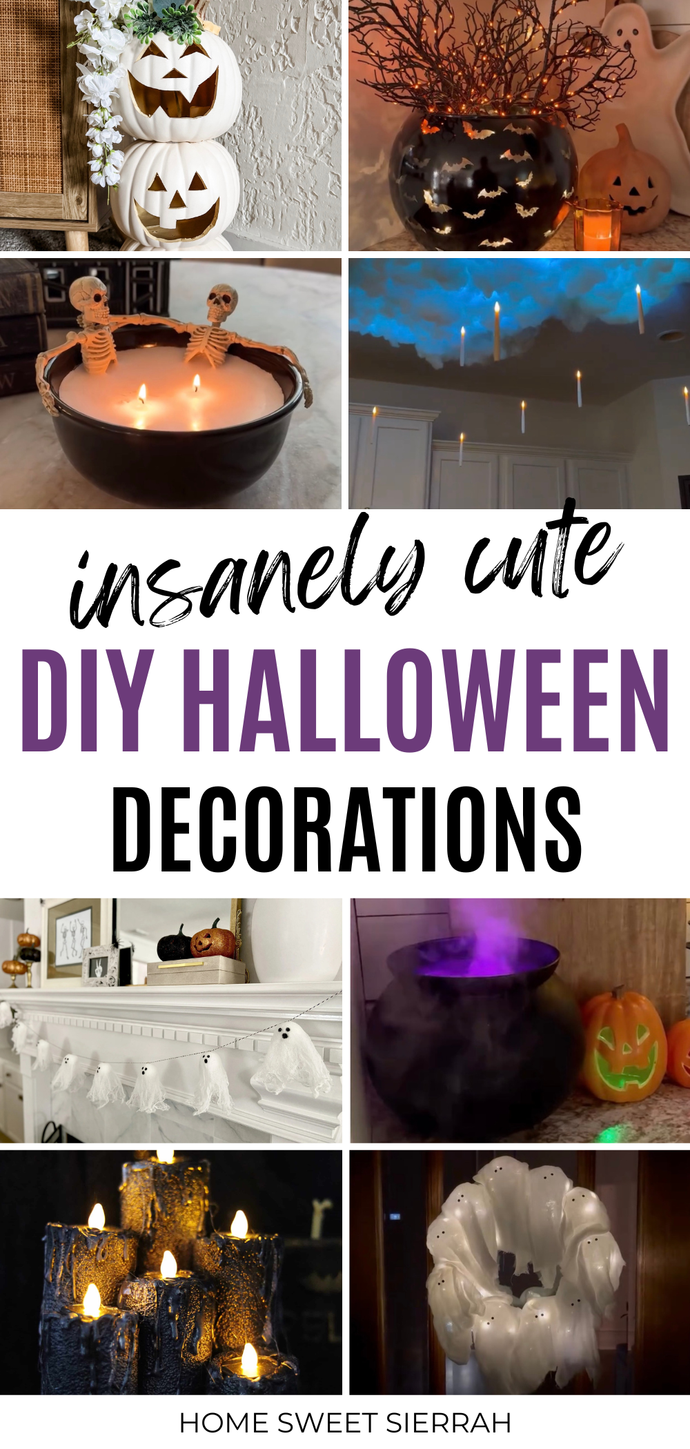 Looking for easy DIY Halloween decor ideas? These affordable Halloween decorations include ghost garlands, spooky candles, floating candles, pumpkin crafts, and more to help you decorate your home for Halloween without spending a fortune. Perfect for indoor Halloween decorating inspiration!