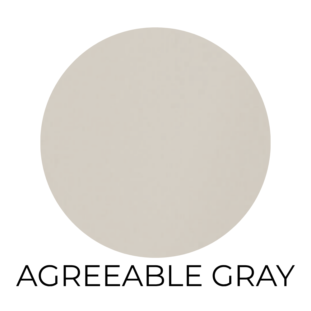 Sherwin Williams color swatch labeled agreeable gray.