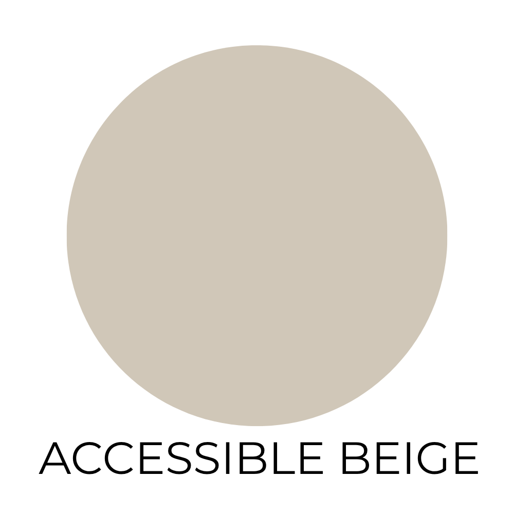 Sherwin Williams color swatch labeled accessible beige.