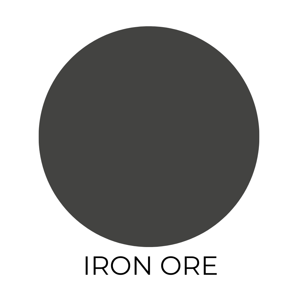 Sherwin Williams color swatch labeled iron ore.