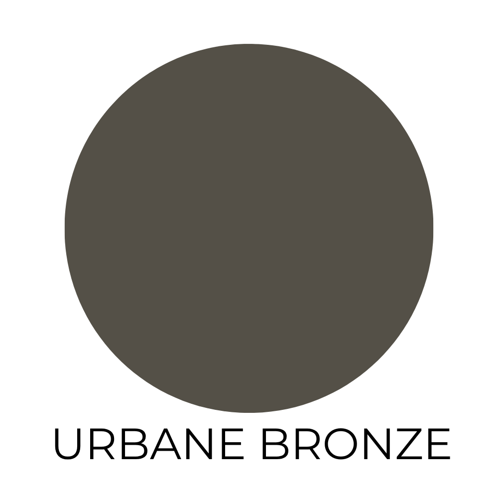 Sherwin Williams color swatch labeled urbane bronze.