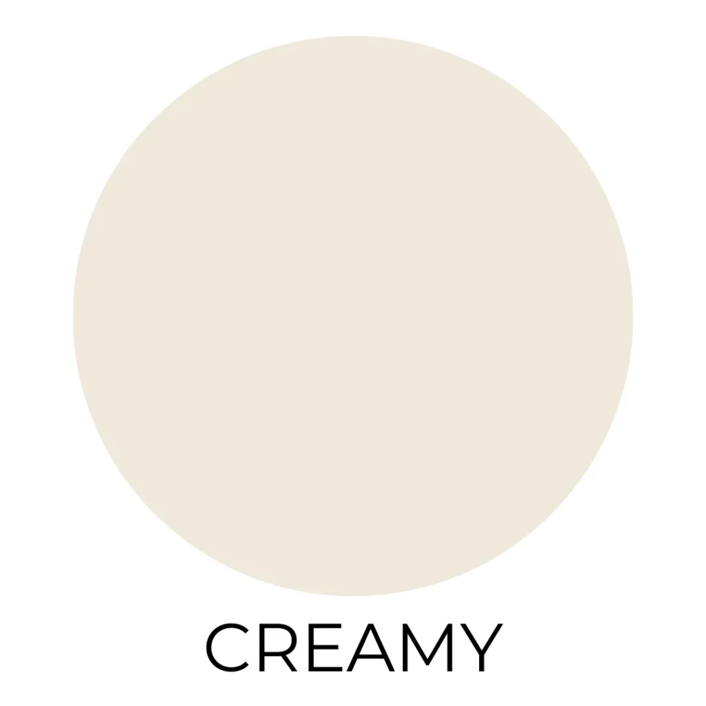 Sherwin Williams color swatch labeled creamy.
