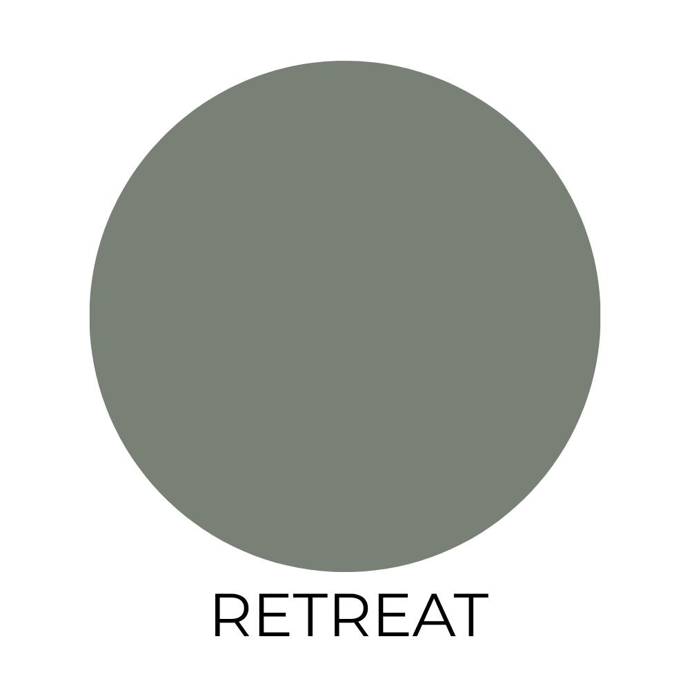 Sherwin Williams color swatch labeled retreat.