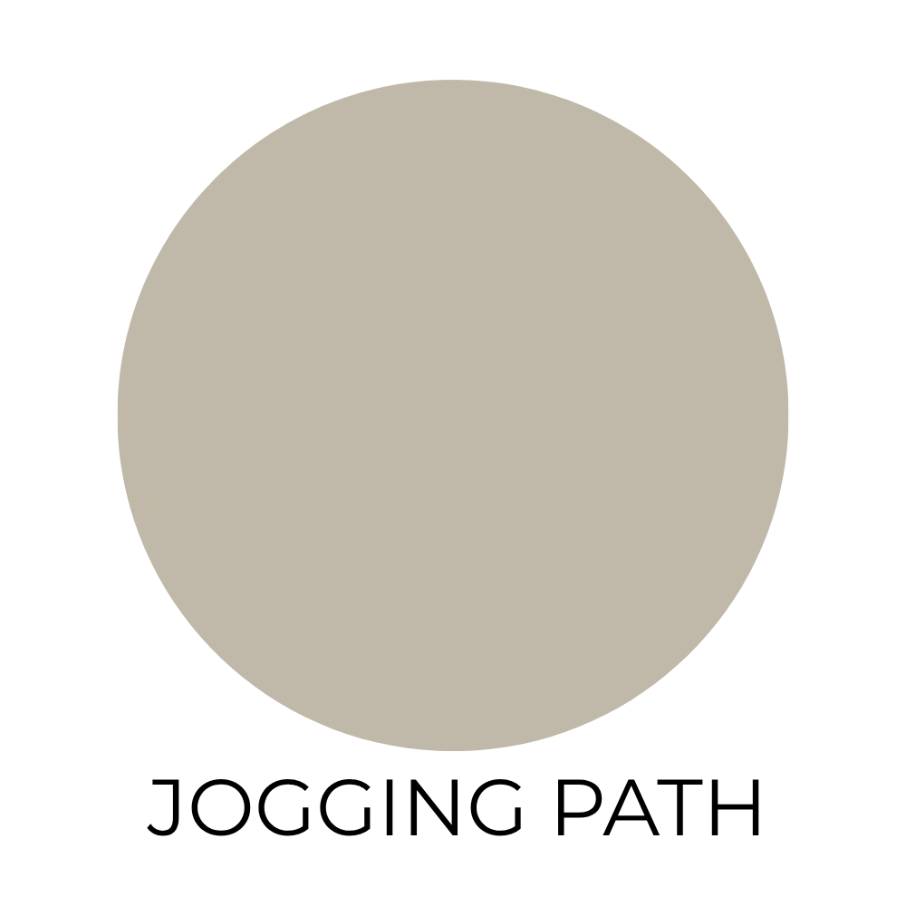 Sherwin Williams color swatch labeled jogging path.