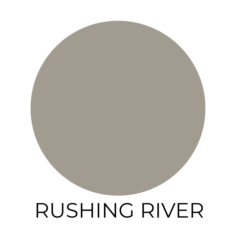 Sherwin Williams color swatch labeled rushing river.