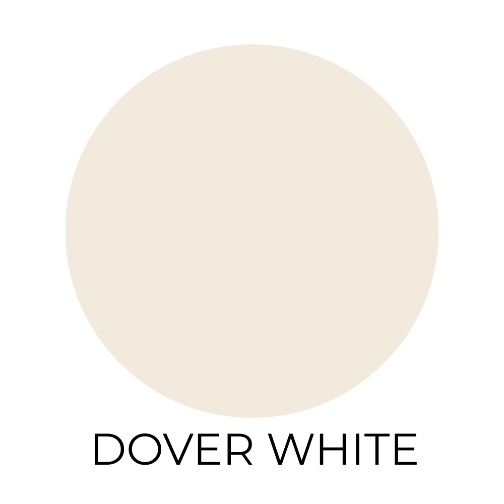 Sherwin Williams color swatch labeled Dover white.